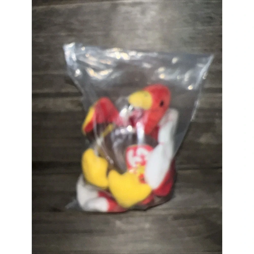 Ty Beanie Baby Gobbles the Turkey 1996 Thanksgiving Plush Brown Red White 4034